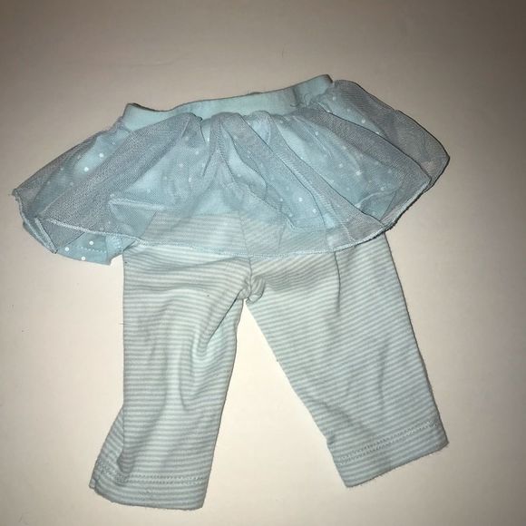CARTER’S blue stripe leggings with blue white polka dot tutu size 3 months - Picture 2 of 4